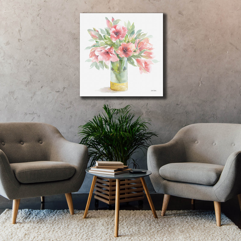 Art mural en toile Epic Graffiti «Pink Amaryllis» par Leslie Trimbach, 37 po x 37 po