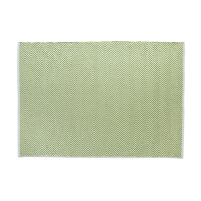 Herringbone Washable Green Rug