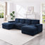 Canapé modulaire rembourré en velours côtelé 4 places avec 4 repose-pieds-125427992