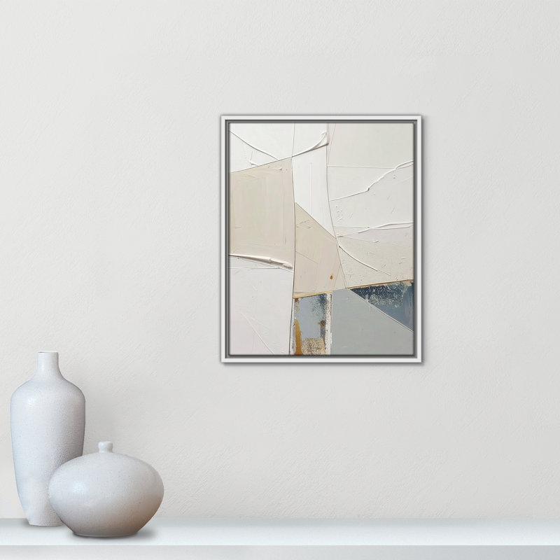 «Plastering II» par Alonza Saunders, Toile avec cadre, Flotteur blanc, L 17,5 po x H 21,5 po