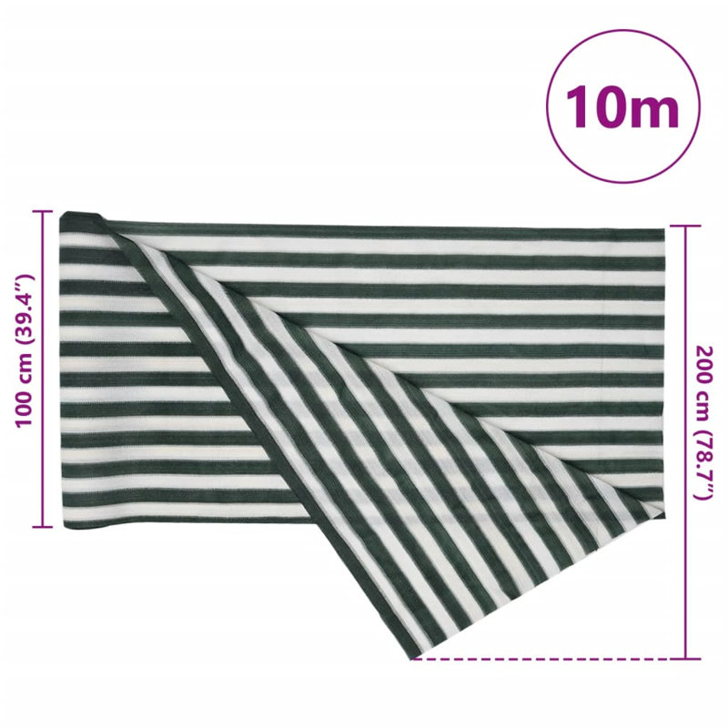 Dakota Fields Privacy Net HDPE 150 G/M², Green/White, 1000cm W x 200cm D