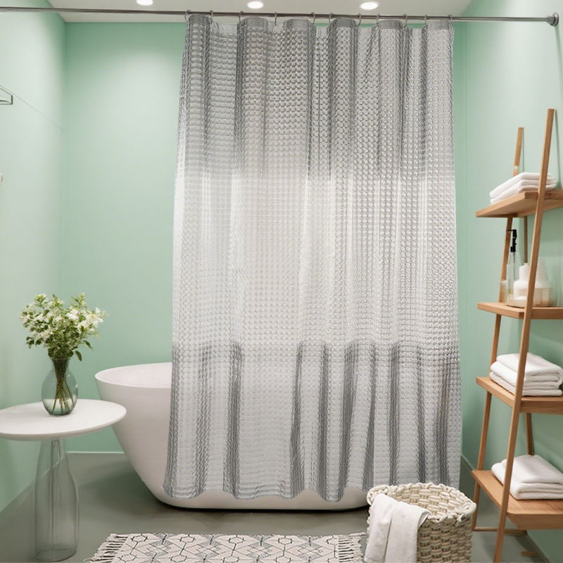 Rideau de douche transparent en forme de cube d'eau avec 3 aimants puissants pour la salle de bain NTBAY EVA