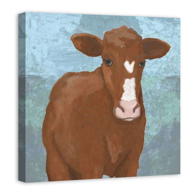 Impression de peinture acrylique « vache », H 30 po x l 30 po, Toile