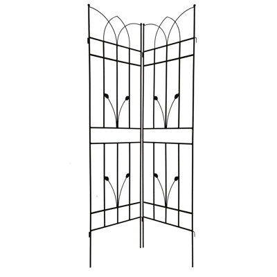 71" X 17.7" Rustproof Metal Garden Trellis Of 2, Black, Easily Installed, Metal, Great For Climbing Plants Like Jasmine, Grape, Cucumber, Beans  2 Pack , Rust- Outdoor Flower Support, Effortless