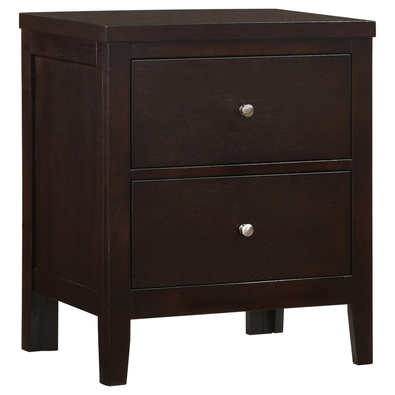 Garrett Cappuccino 2-Drawer Rectangular Nightstand