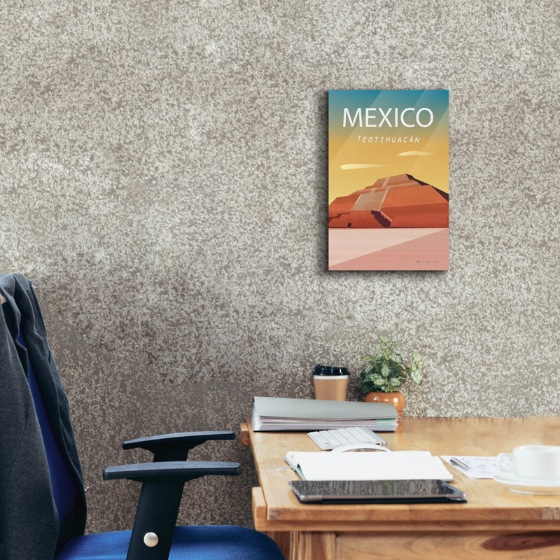 «Mexico» par Omar Escalante, art mural sur toile, H 18 po x l 12 po x P 0,75 po