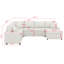 Canapé modulaire en chenille de 112,2 po, canapé-lit escamotable avec repose-pieds, sièges de rangement et port de charge USB, trois coussins-953574325