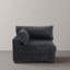 Fauteuil rembourré en flanelle de fourrure de lapin avec dossier rembourré et rembourré gris-1383988513
