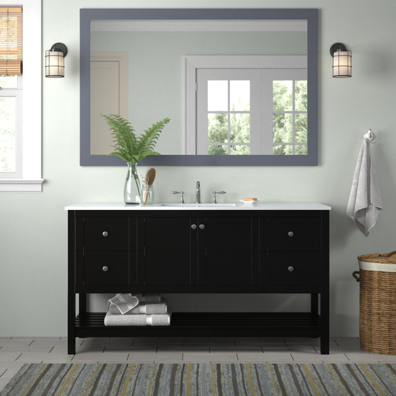 Ensemble de meuble-lavabo simple 60 po Krish, Noir
