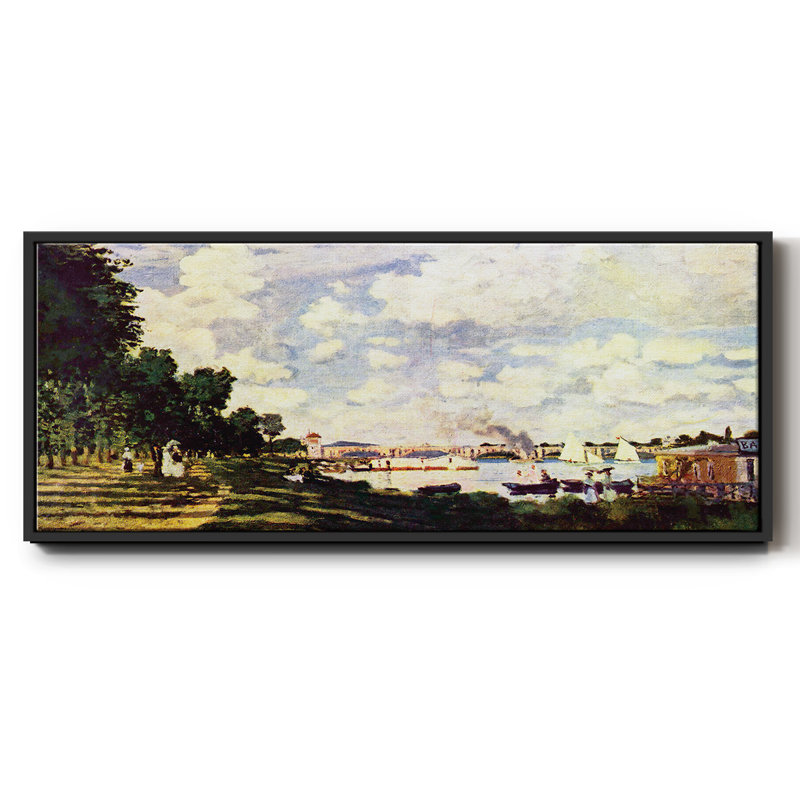 «Sailing at Argenteuil» par Monet, toile encadrée, H 20 po x l 50 po