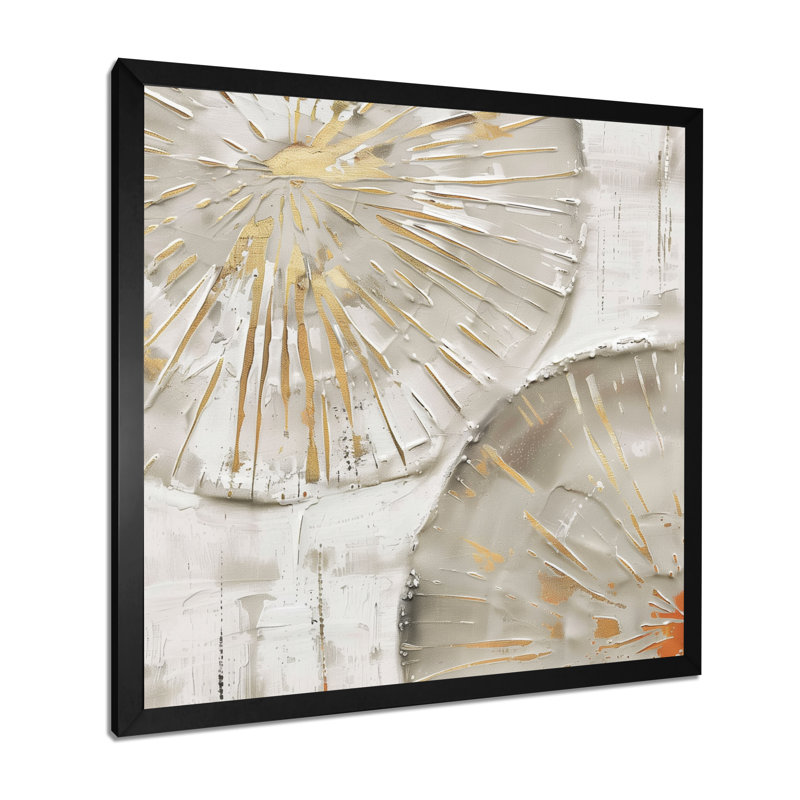 Beige boho bohémien mandala en spirale II - Boho mosaïque murale, Cadre simple noir, H 36 po x l 36 po