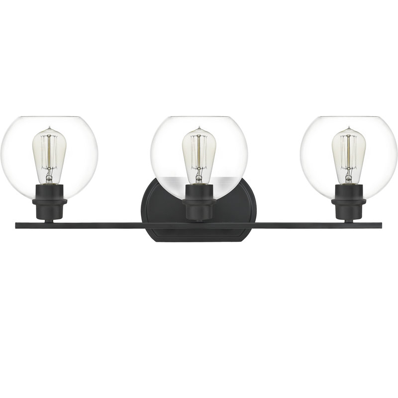 Gardiner Dimmable Vanity Light, Matte Black, Clear