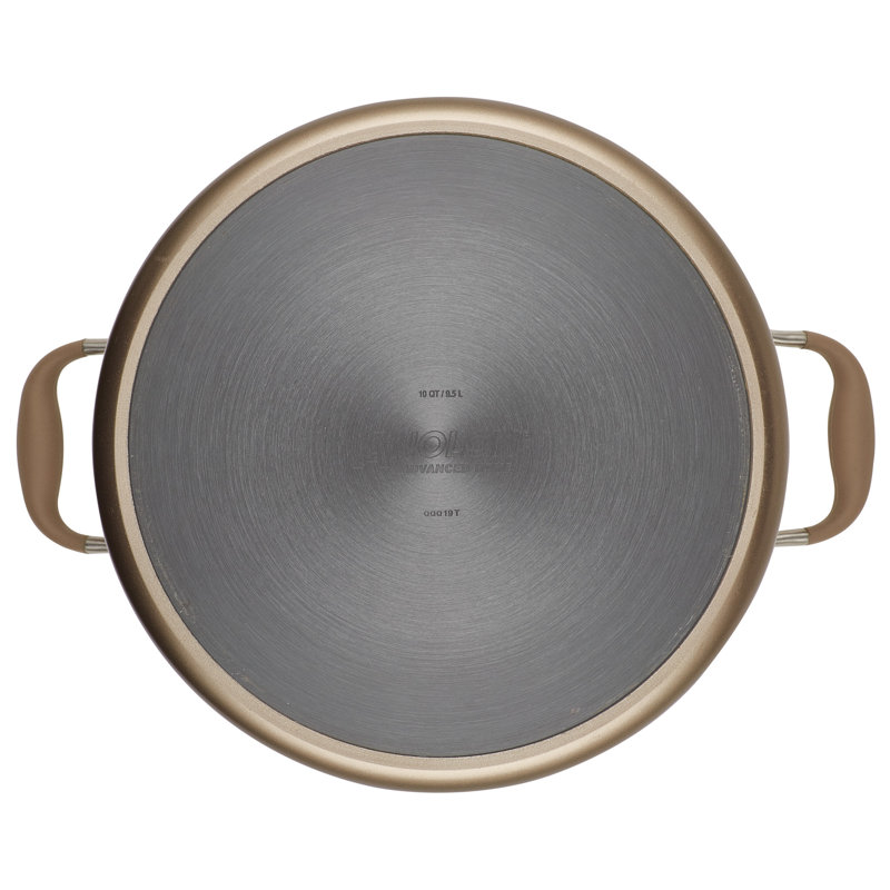 Bronze 10-Quart Hard-Anodized Aluminum Nonstick Stockpot with Lid