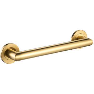 Summit 12" ADA Compliant Brass Grab Bar - Brushed Gold