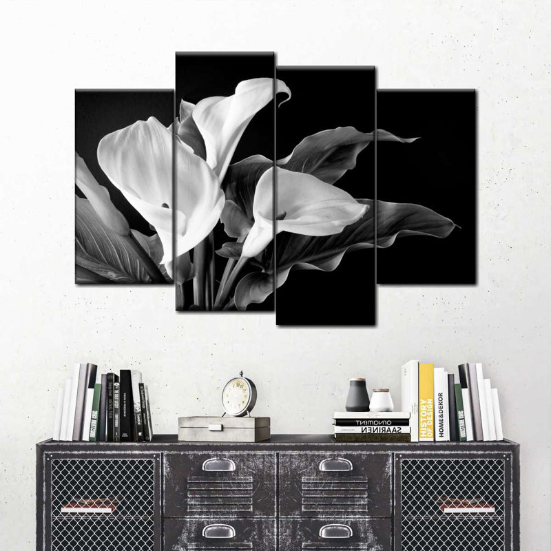 «Black Calla Lilies», reproduction d'art sur toile, H 48 po x l 75 po x P 1,25 po