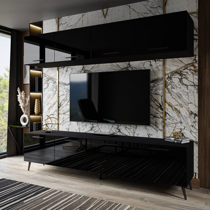 Galnares Unfinished Floating Entertainment Centre for TVs up to 75", Black