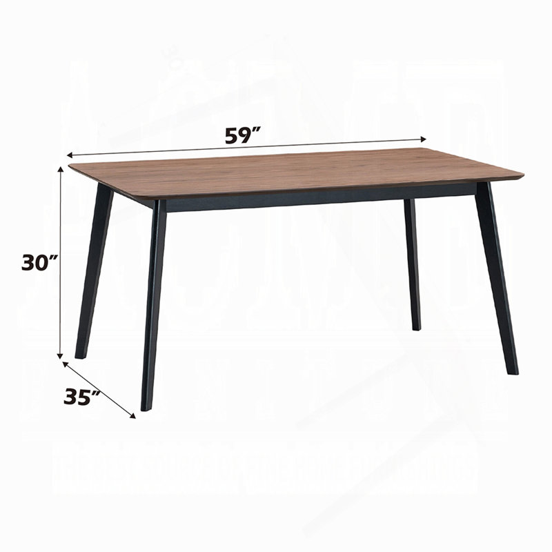 Ensemble de salle à manger contemporain 5 pièces noir et noyer avec 4 chaises d'appoint