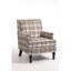Fauteuil de salon rembourré, lin rayé bleu blanc, design rétro confortable, stable et rétro intemporel,