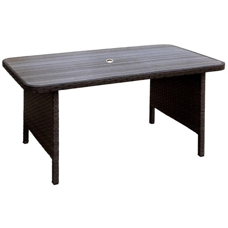 Table de salle à manger à mèches/en rotin Debi