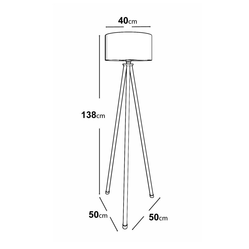 Elegant Floor Lamp with Craft Paper Body, Cream & Brown, 54.3 inches Tall | PVC Cap, 15.7 inches Diameter | E27 Socket, Max 40W (Bulb Not Included) | Stylish Lighting Solution for Home Decor, IP20 Rated