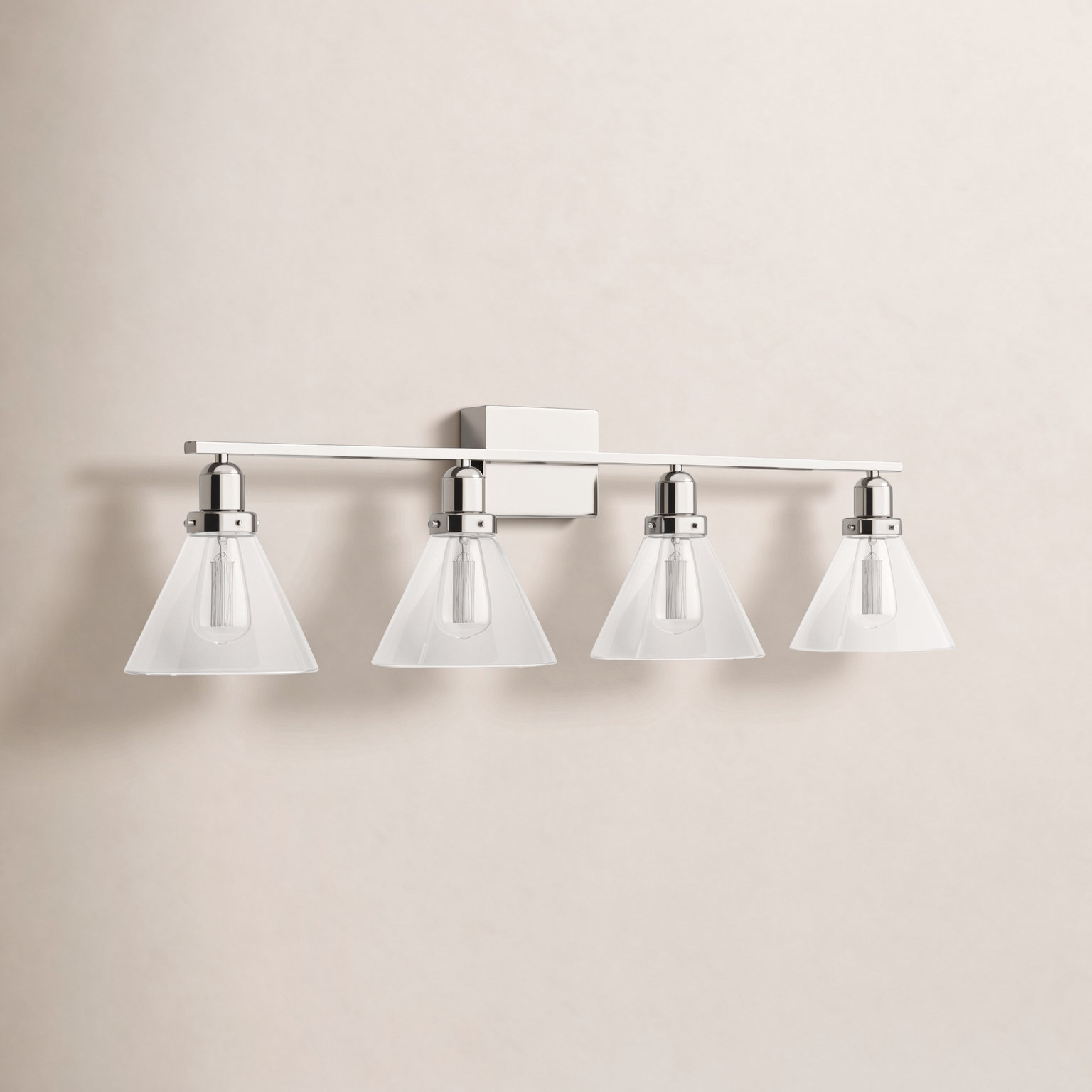 Catalina 4 Light Dimmable Bath Sconce, Polished Nickel