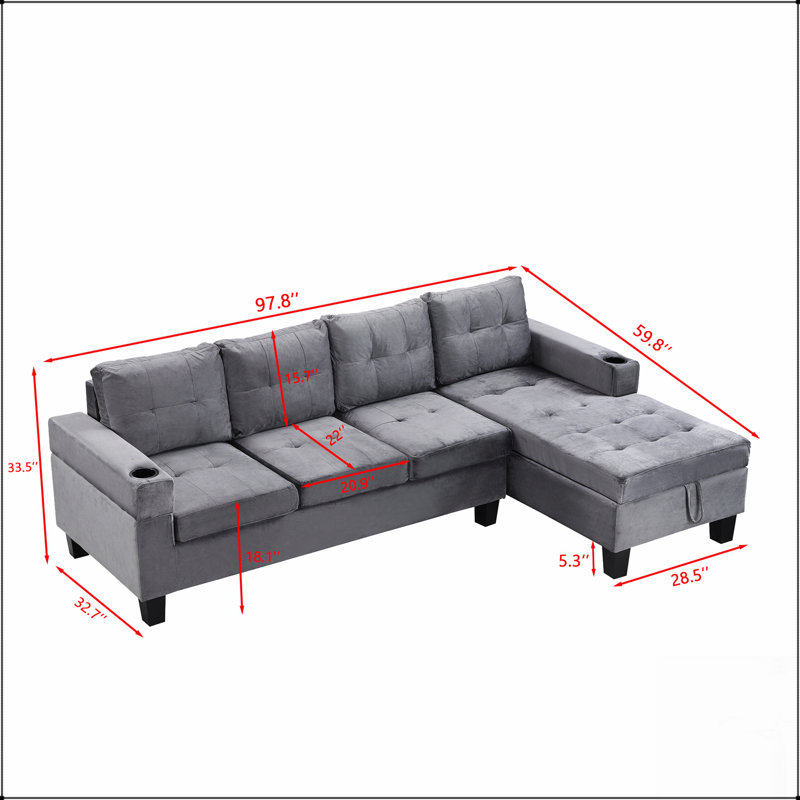 Ensemble de canapé modulaire luxueux avec méridienne réversible et revêtement durable, parfait pour les intérieurs modernes et traditionnels.