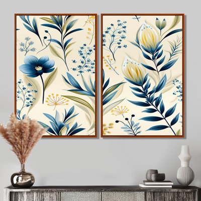 Sandy beige côtier bleu - art mural bohémien et éclectique 2 pièces