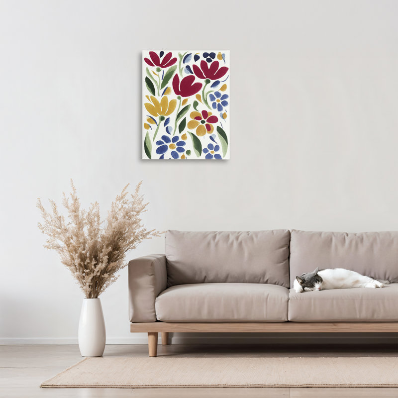Fleurs primaires, toile par Annabelle Hall, H 20 po x l 16 po