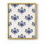 Motif de fleurs indigo I, reproduction encadrée - bois massif-2014473421