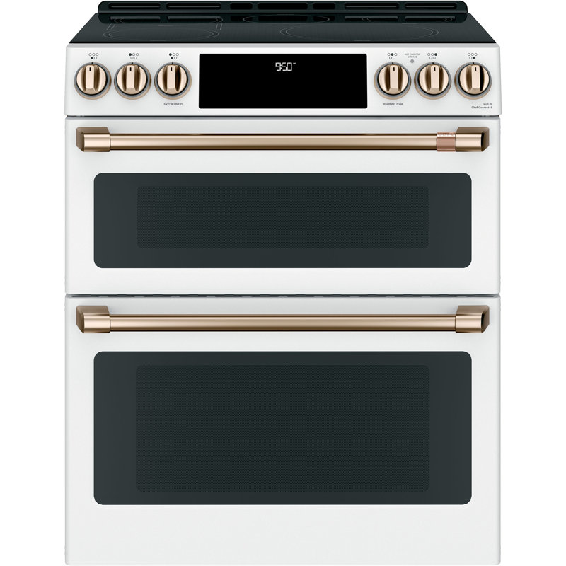 Café 30" 6.7 cu. ft. Smart Slide-in Electric Range with Induction Cooktop, Matte White