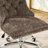 Gray Office Chair, Modern Chenille Upholstered Tufted Button Home Office Chair, With Chrome Metal Base, Adjustable Desk Chair Swivel Office Chair-1194598372