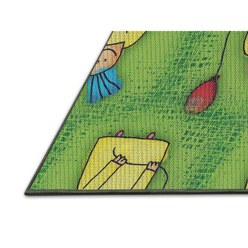 Tapis décoratif vert Pietrzak, Rectangle 6 pi x 9 pi