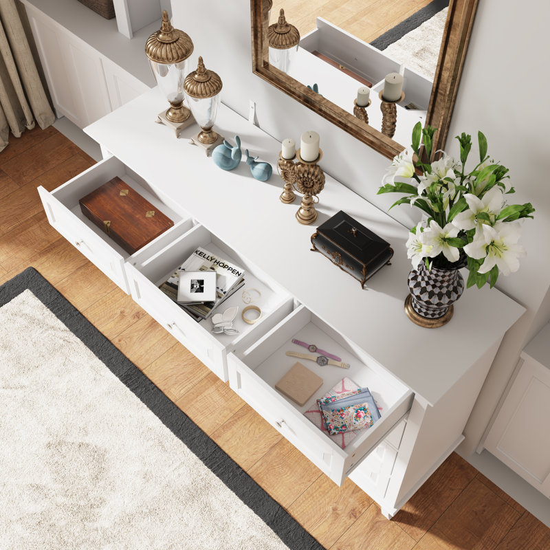 Versatile Storage Cabinet With 9 Drawers, White