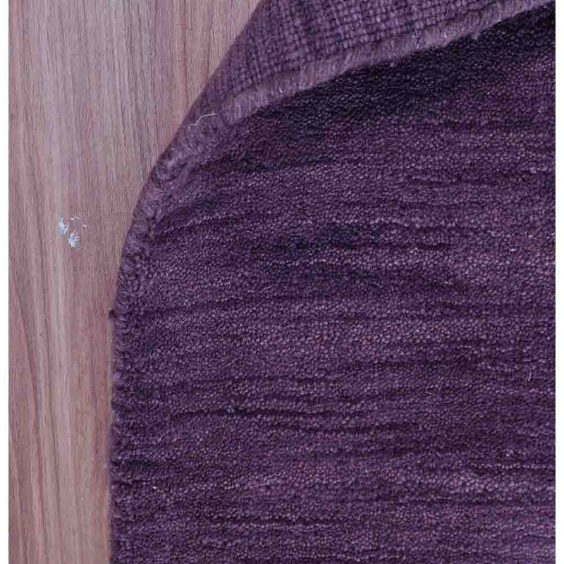 Tapis Manns en laine tissée à la main, écologique - 3 m x 4 m, rectangulaire | Couleur violette | Motif uni | Tapis de salon, chambre