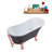 55" Streamline Clawfoot Soaking Acrylic Bathtub With Drain, Clawfeet, and Bamboo Tray-90727904-90727903