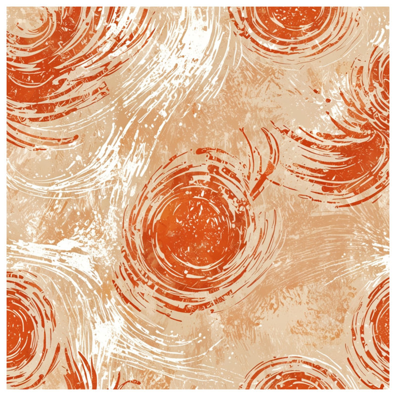 Édredon beige à motif tourbillonnant orange, King