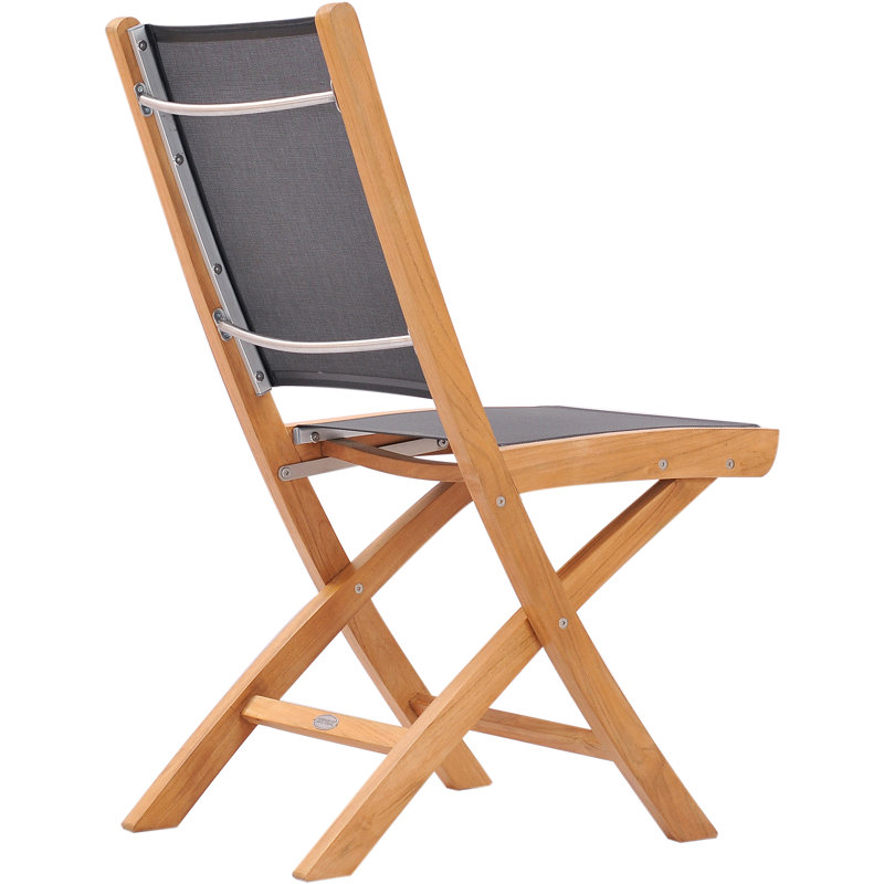 Miami Outdoor Teak Dining Side Chair, Black