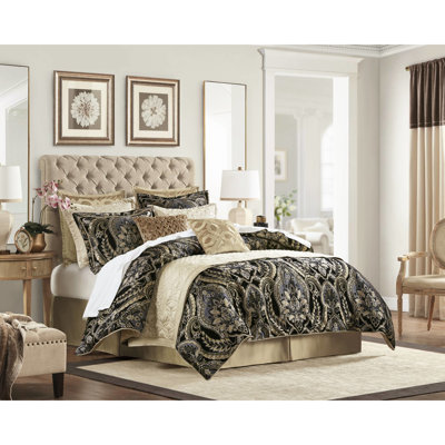 Très grand édredon 4 pièces - 1 édredon, 2 taies décoratives, jupe de lit, motif exquis, fermeture à glissière cachée, chenille, décoration en tissu, mélange
