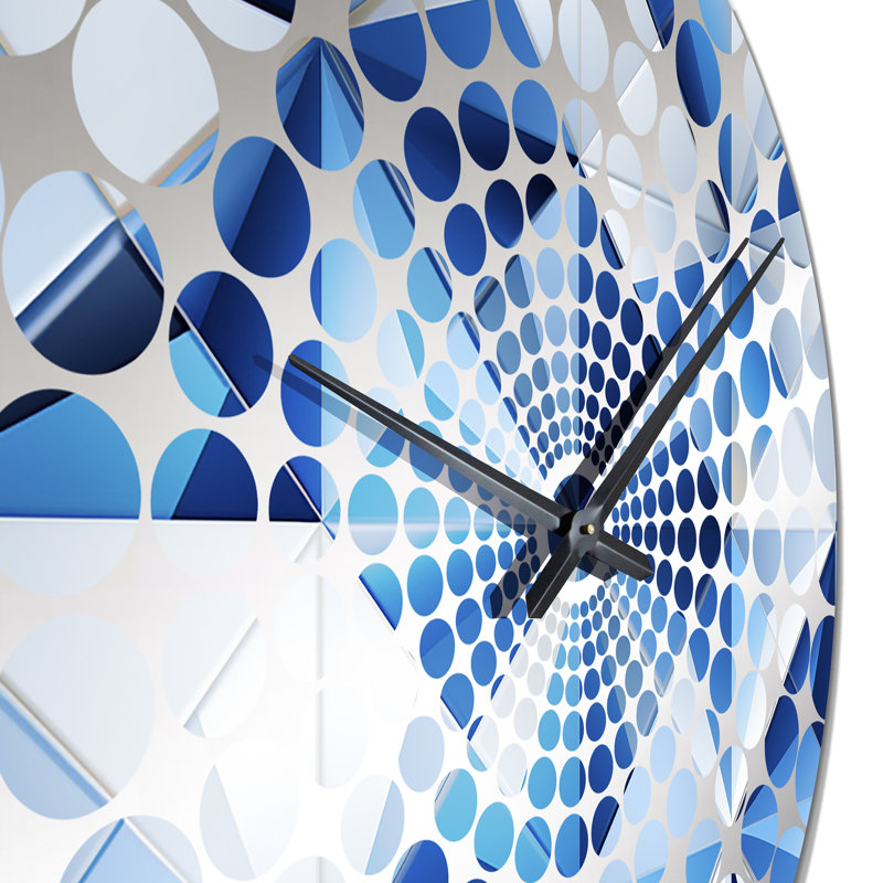 Contemporary Cobalt Tessellations Geometric - Horloge murale géométrique, Petit