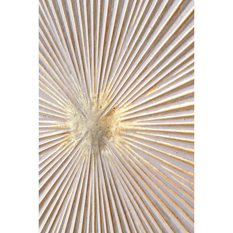 White And Gold Metal Sunburst - No Frame Print on Metal