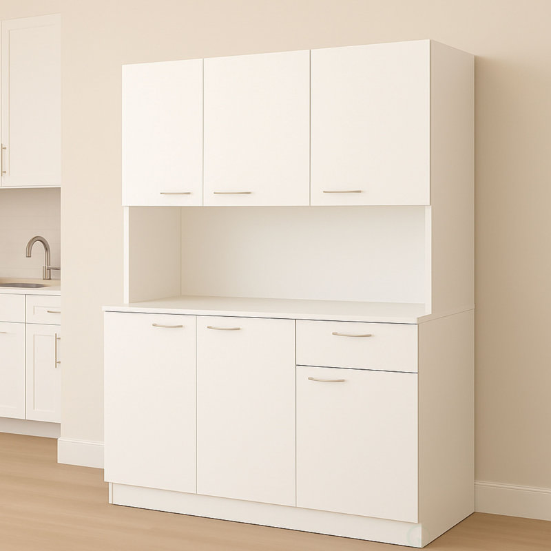 Bahut de rangement pour garde-manger Basic Basic Kitchen 71 po avec tiroir, portes et tablettes, blanc moderne, pour salle à manger, salon, vestibule, l 39,75 po x P 15,75 po x H 71 po, armoire polyvalente pour la maison