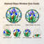 «Brown Snail on Blue Iris in St donned Glass», art mural sur toile-571691224