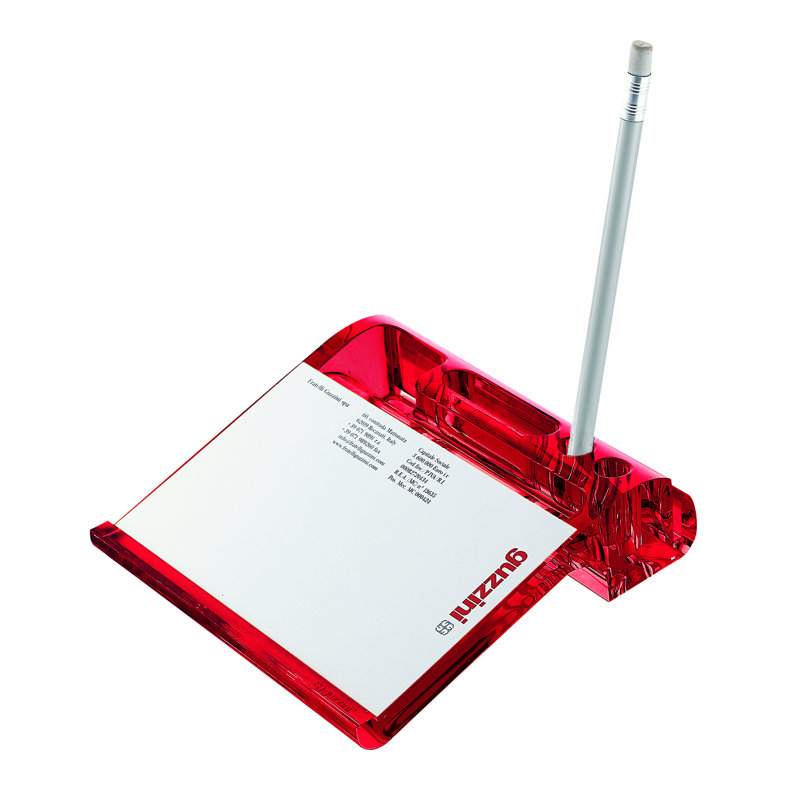 Casa Acrylic Adhesive Memo Pad Holder, Red