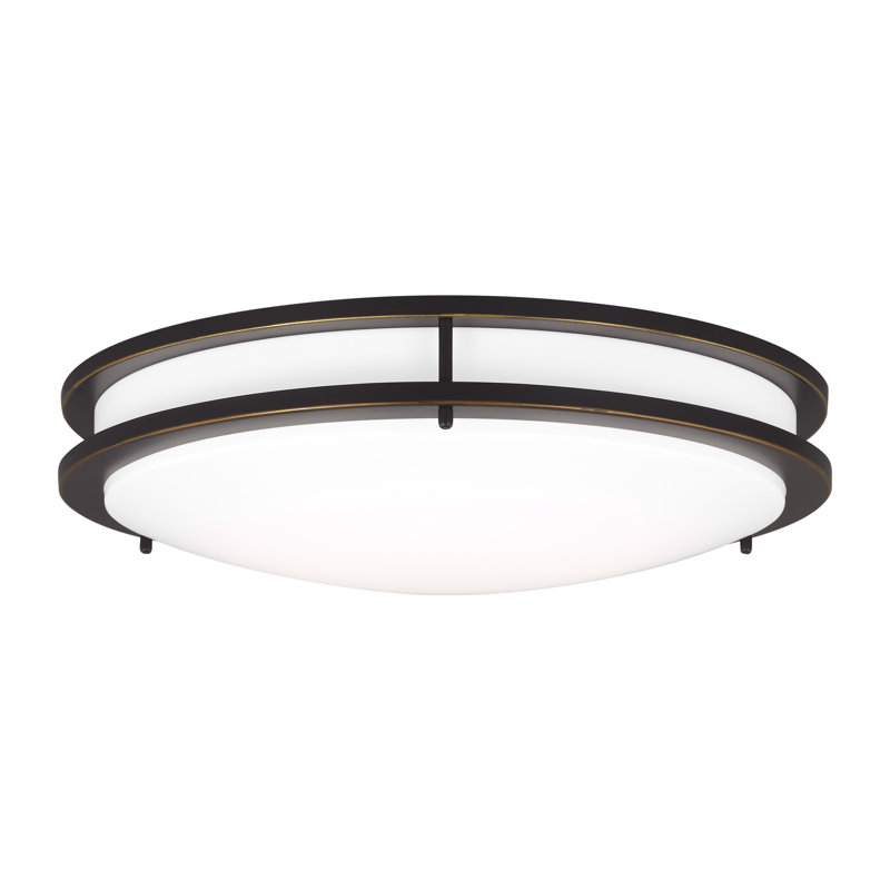 Mahone Acrylic LED Flush Mount, 4.25" H x 17.75" W x 17.75" D, Antique Bronze