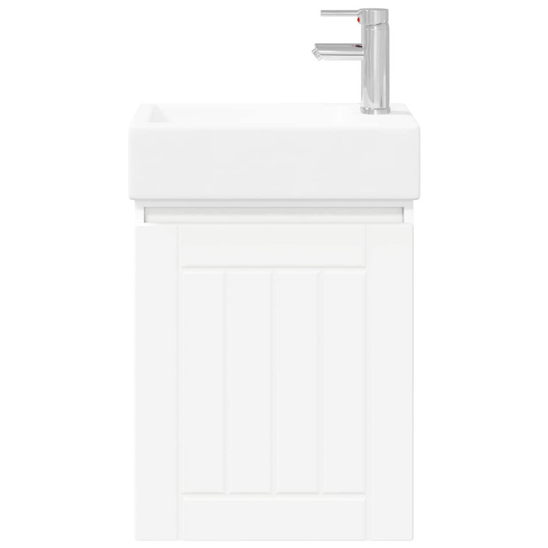 Single Bathroom Vanity with Ceramic Basin, White