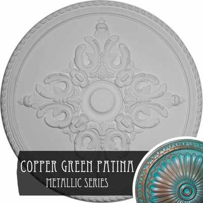 Endurathane Nexus Ceiling Medallion, 41"OD x 1 5/8"P Fits Canopies up to 7 1/4"), Hand-Painted Root Beer Crackle Finish