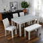 Ensemble de table de salle à manger 6 pièces en bois avec 4 chaises rembourrées et banc-670613218-670613216-670613223
