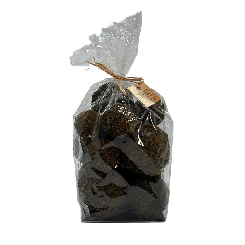 Dried Moss Orbs Bag 12Pc Green