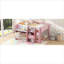 Lit plateforme mezzanine pleine grandeur avec panneau de particules en bois de pin rose chaud avec rangement intégré et espace de travail pour les petites chambres