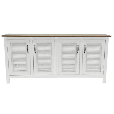 Buffet moderne 80 "en bois massif deux tons avec portes à volets